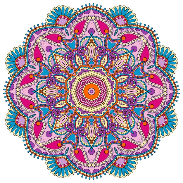 Mandala kreis dekoratives spirituelles indisches symbol der lotusblume