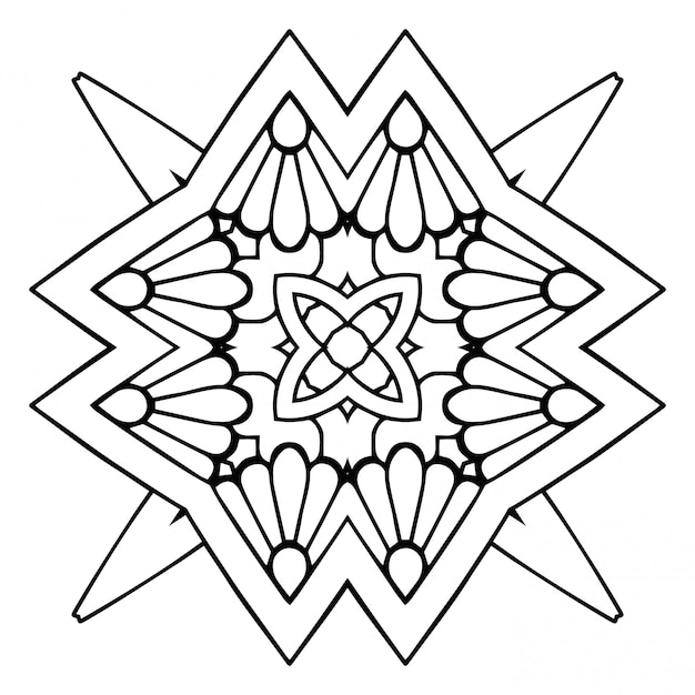 Mandala linie, dekoratives element.