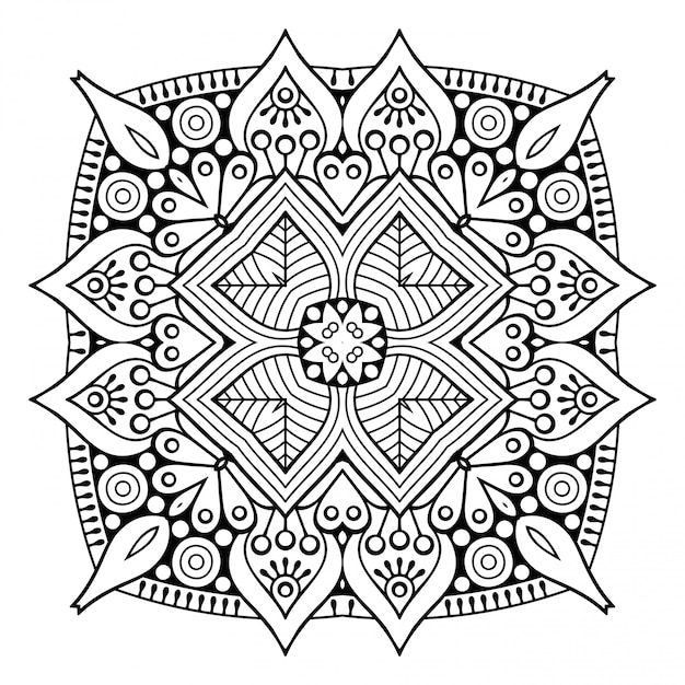 Mandala linie, dekoratives element.