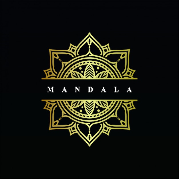 Mandala logo luxus hintergrund design