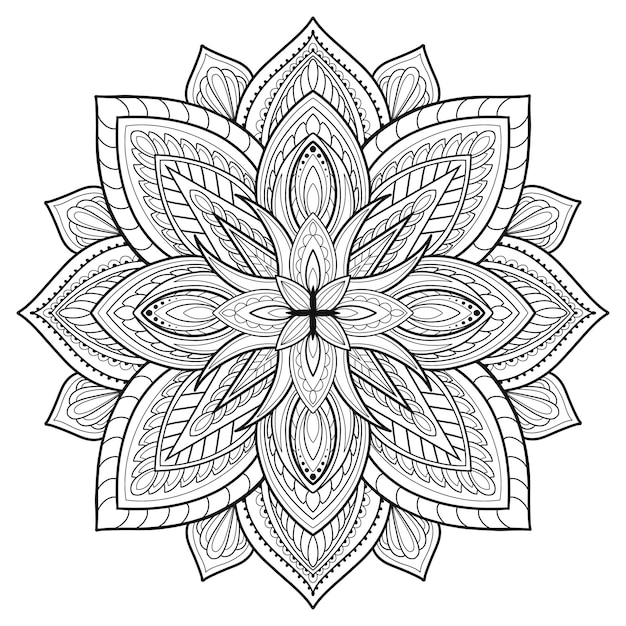 Mandala Malbuch Kunst Tapetendesign Kachelmuster Shirt Grußkarte Aufkleber Spitzenmuster und Tätowierung Dekoration für Innenarchitektur Vektor ethnischer orientalischer Kreis Ornament Hintergrund