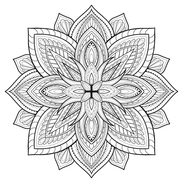 Mandala malbuch kunst tapetendesign kachelmuster shirt grußkarte aufkleber spitzenmuster und tätowierung dekoration für innenarchitektur vektor ethnischer orientalischer kreis ornament hintergrund