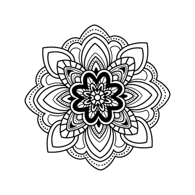 Mandala malbuch seite linie kunst vektor illustration