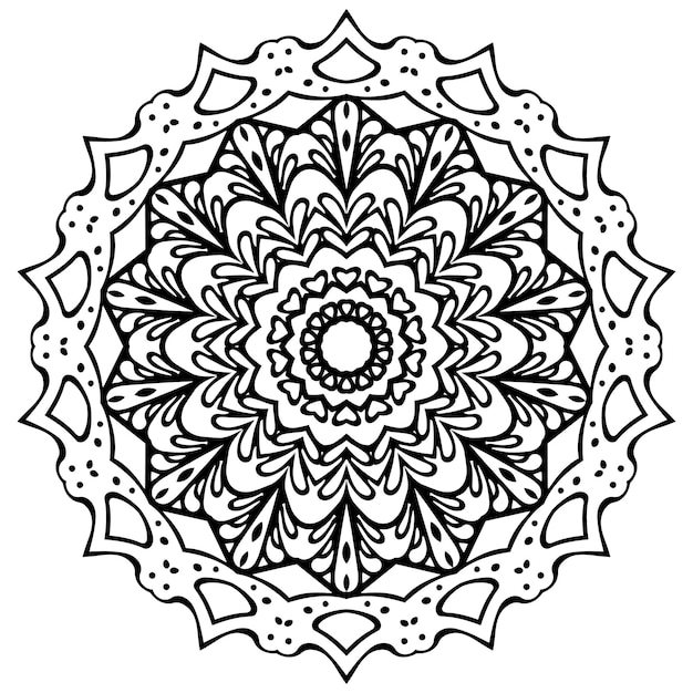 Mandala malbuch vorlage tapetendesign spitzenmuster und tätowierung dekoration für die innenarchitektur vektor handgezeichneten ethnischen orientalischen kreis ornament weißen hintergrund indischen stil