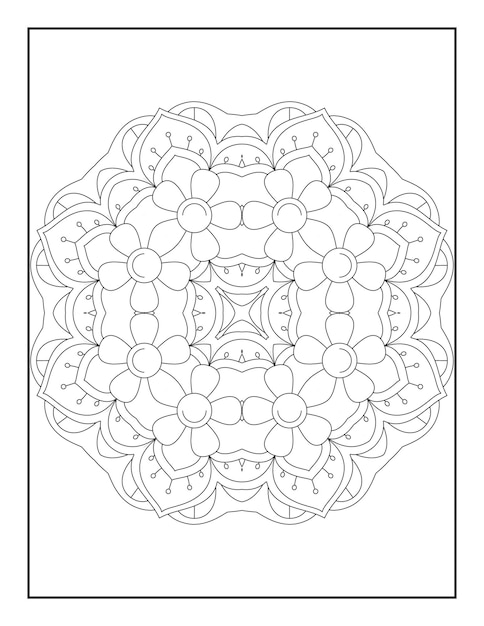 Mandala-Malseite für Erwachsene Malbuch für Erwachsene Florale Mandala-Malseite