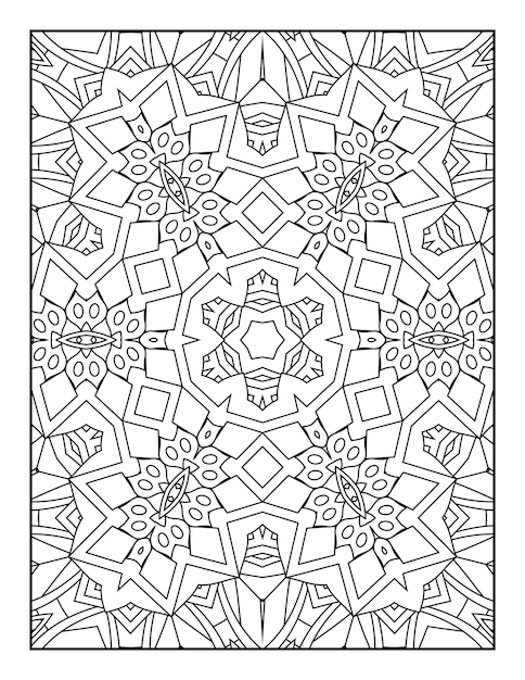 Vektor mandala-malseite für erwachsene und handgezeichnetes umriss-mandala-malbuch für kinder-strichzeichnungen