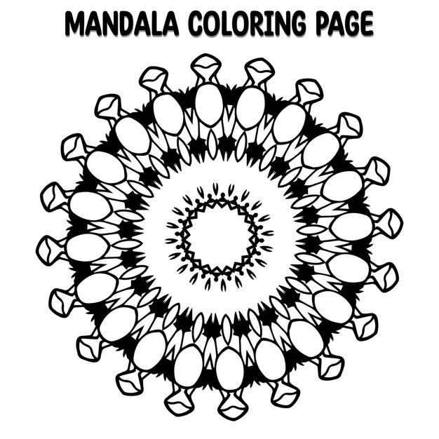 Vektor mandala-malseite für kinder und floraler mandala-musterhintergrund