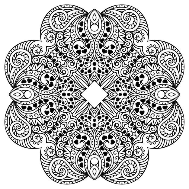 Mandala mit blume, mehndi. dekorative verzierung im ethnischen stil.