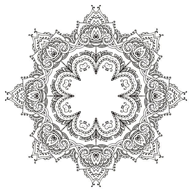 Vektor mandala mit handgezeichneten floralen elementen.