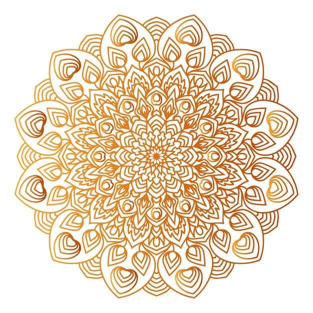 Mandala mit rundem farbverlauf auf weißem, isoliertem hintergrund mandala mit blumenmuster