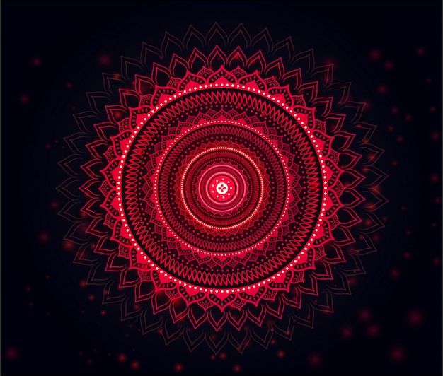 Mandala mit schönem weichem rotem u. Schwarzem Steigungshintergrundrot