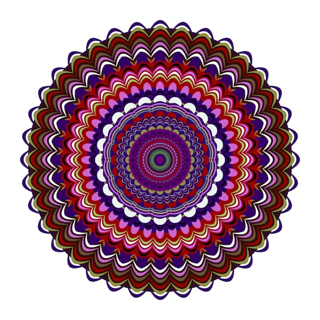 Mandala mit verschiedenen Farben ethnischer Ornament