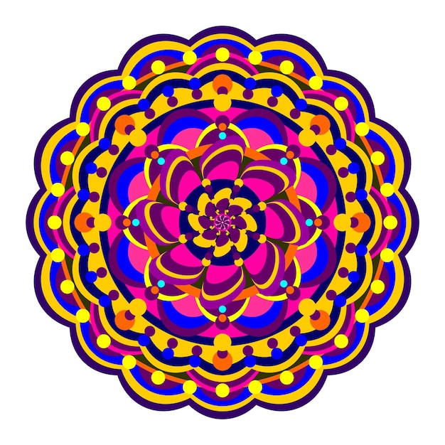 Mandala mit verschiedenen Farben ethnischer Ornament