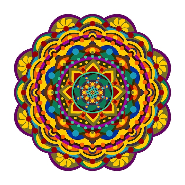 Mandala mit verschiedenen Farben ethnischer Ornament