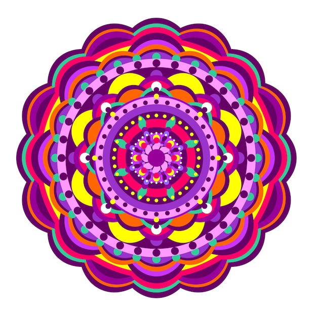 Mandala mit verschiedenen Farben ethnischer Ornament