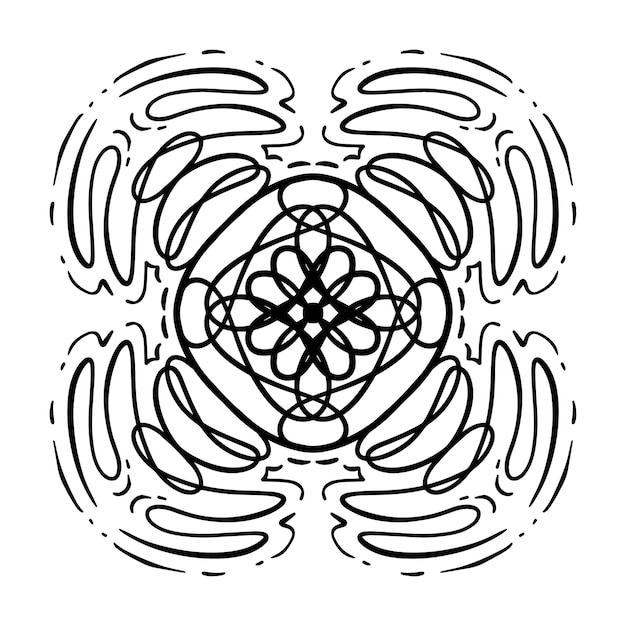 Mandala-muster für tile symmetrisches doodle linear