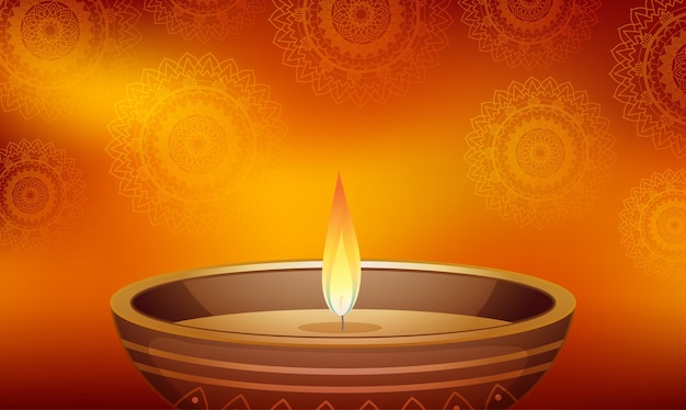 Mandala-Muster-Hintergrund mit Kerzenlicht