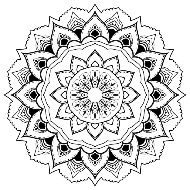 Mandala-muster im ethnischen arabeskenstil luxushintergrund blumenstil dekoratives trishul symb alpona