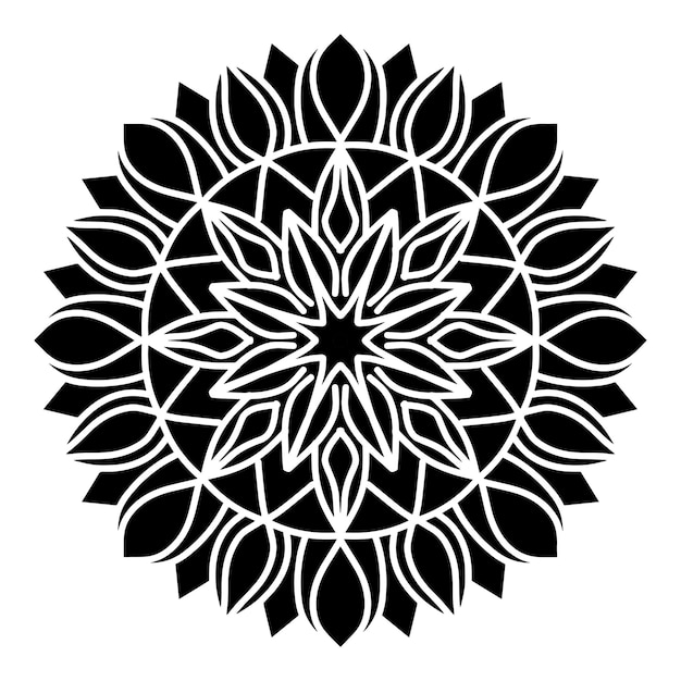 Mandala muster schablone abstrakte blumenverzierung