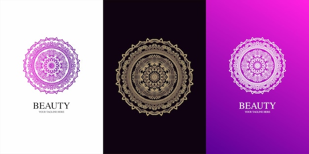 Mandala oder ornament logo vorlage design.