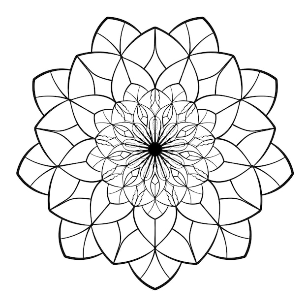 Mandala-ornament, spitzenmuster im kreis, doodle-illustration, vektorgrafik-designelement