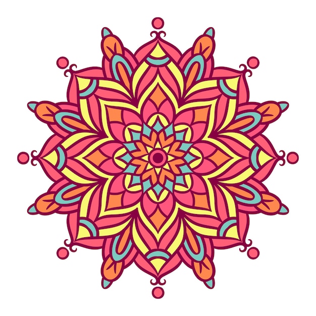 Mandala runde ornament-muster. dekoratives muster im orientalischen stil. ethnisches mandala mit buntem