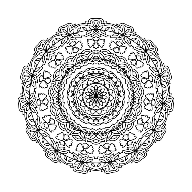 Mandala rundes Muster Dekoratives handgezeichnetes Spitzenelement im ethnischen Stil Handgezeichneter Hintergrund