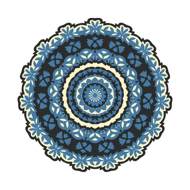 Mandala rundes muster ethnischer stil dekoratives handgezeichnetes spitzen-abstraktes element handgezeichneter hintergrund symbol der heiligen geometrie für meditationskunsttherapie
