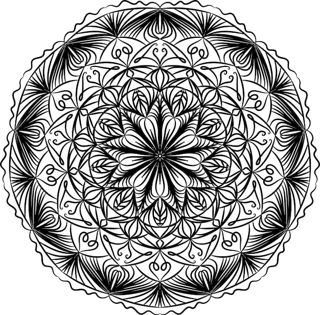 Mandala rundes spitzenmuster dekorative verzierung im kreis