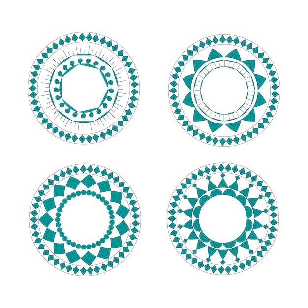 Mandala Sammlung von farbenfrohen Satzvektoren