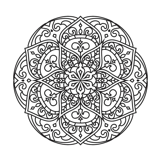 Mandala schwarz-weiß malseite vektor-illustration