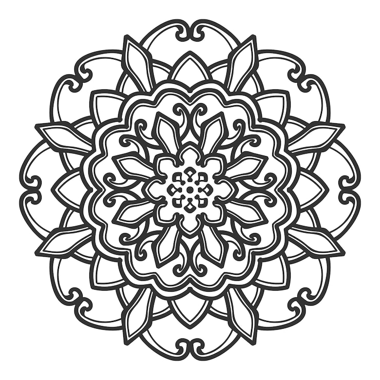 Vektor mandalablumenillustrations-designvektor