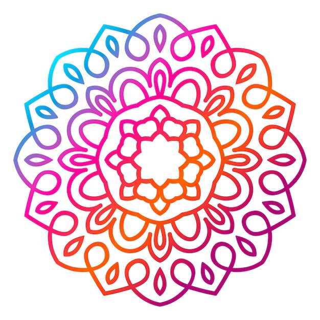 Mandalas. dekorative runde gekritzelblume lokalisiert auf weißem hintergrund. geometrisches kreiselement.