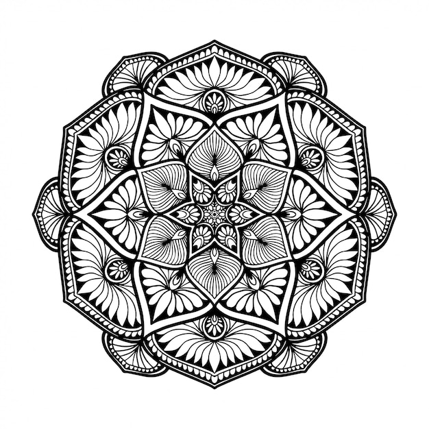 Mandalas malbuch, orientalische therapie, yoga logos vektor.