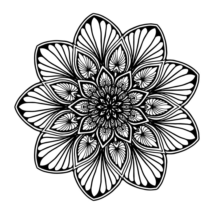 Vektor mandalas malbuch