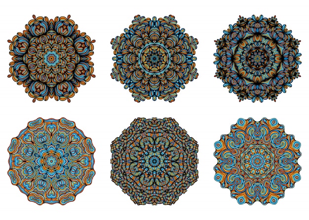 Mandalas. Vintage dekorative Elemente mit orientalischem Muster. Yoga-Vorlage. Islam, arabisch-indische türkische und pakistanische Kultur. Illustration.