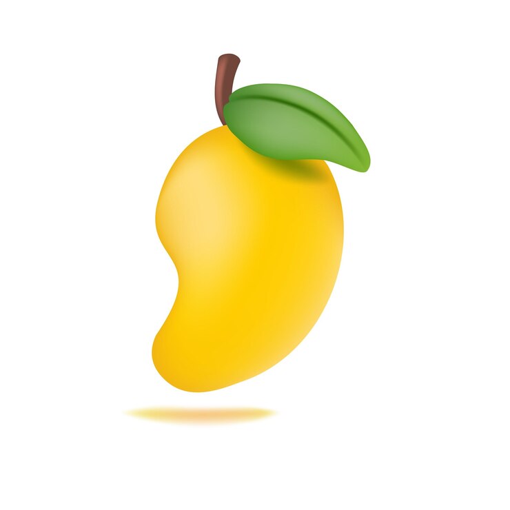 Vektor mango 3d-ikonen mit weichen illustrationen