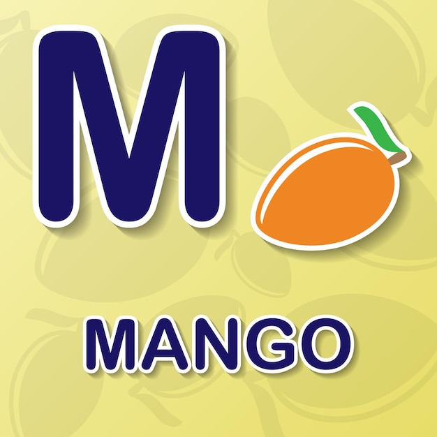 Vektor mango-alphabet-hintergrund