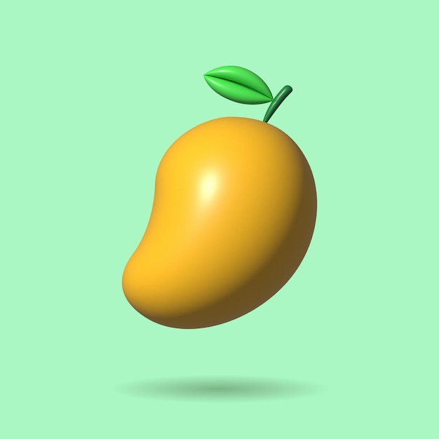 Mango-Frucht niedliches 3D-Symbol, Vektorgrafik-Design