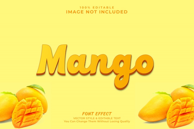 Vektor mango text effekt premium