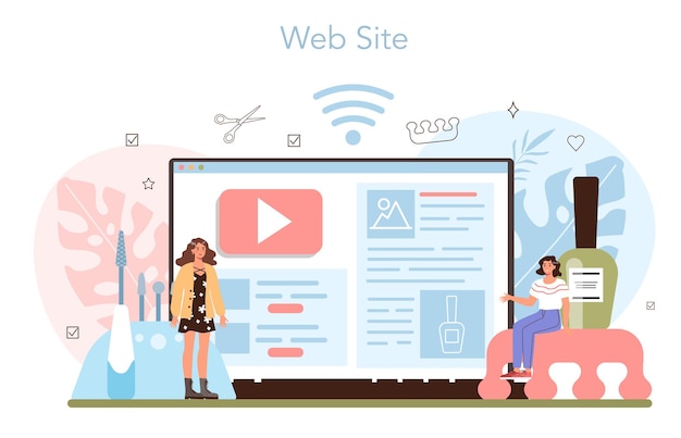 Maniküre-Service-Online-Service oder -Plattform. Maniküremeister