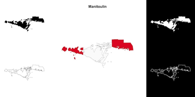 Manitoulin Ontario Umrisskarte-Set