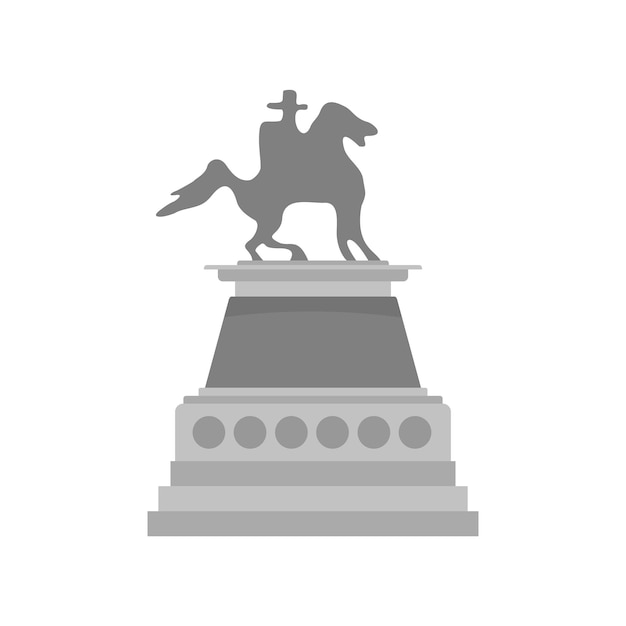 Mann an Pferde-Statue-Symbol Flach-Illustration von Mann an Pferd- Statue Vektor-Symbole für Web isoliert auf weiß
