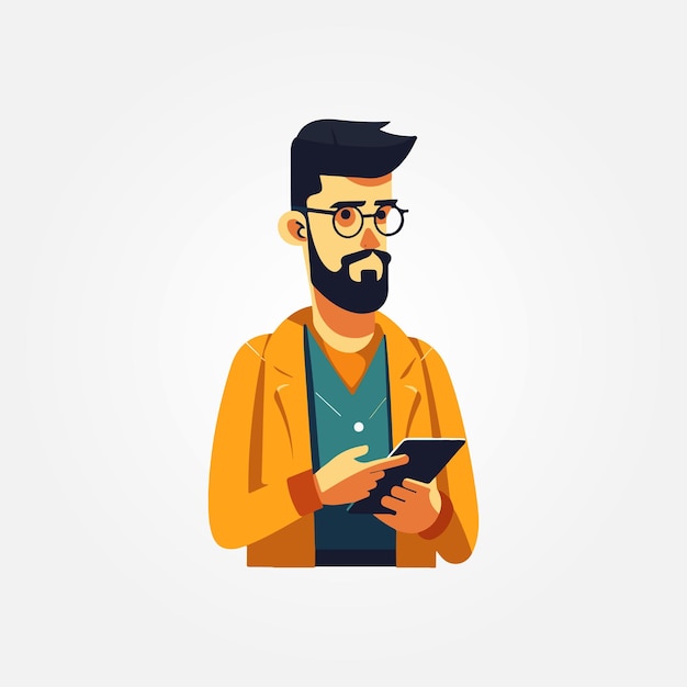 Mann arbeitet am Handy