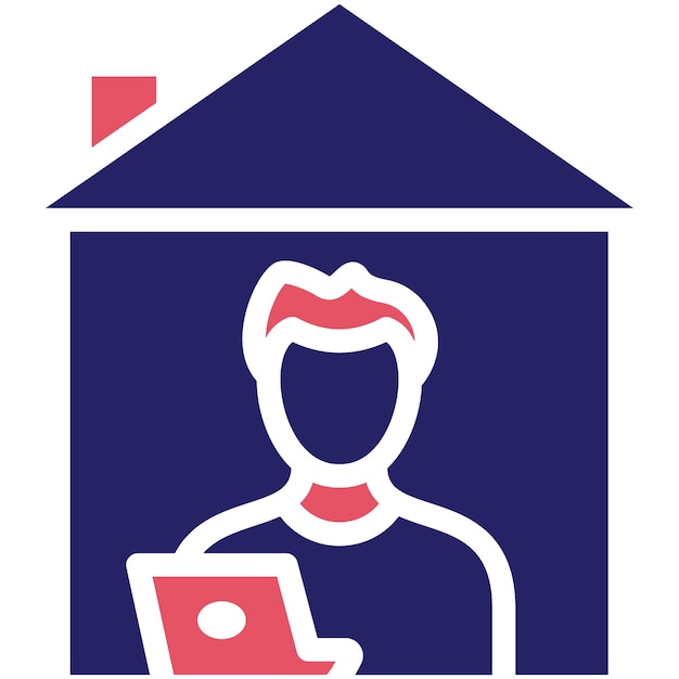 Mann arbeitet zu Hause Vektor-Ikonen Illustration von Work from Home Iconset