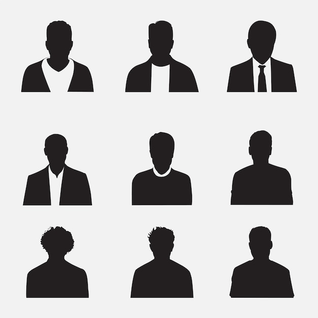 Mann-Avatar-Vektor-Silhouetten