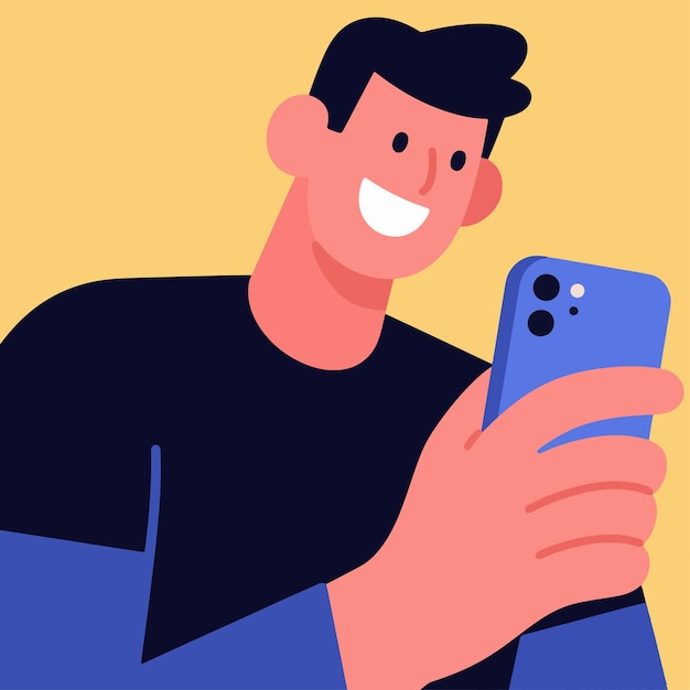 Mann benutzt Smartphone