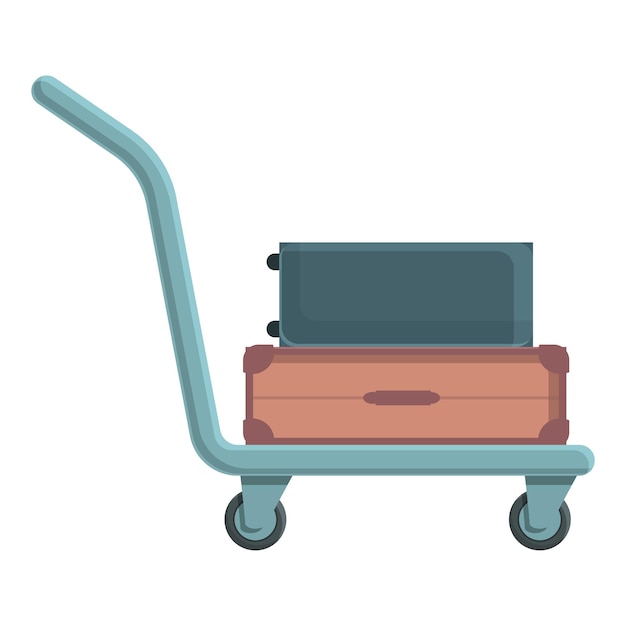 Vektor mann, gepäck, trolley, symbol, cartoon-vektor, reisekoffer, hotelwagen