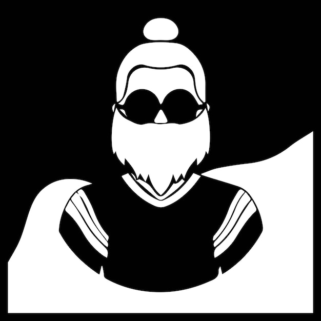 Vektor mann gesicht schwarz-weiß-illustrationsvektor