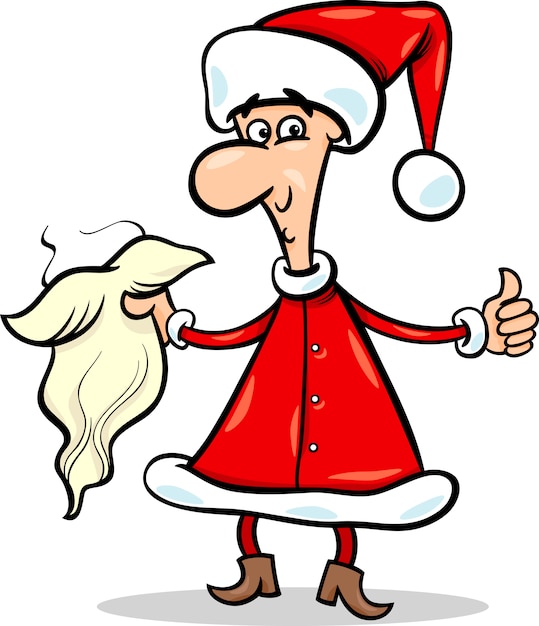 Mann in santa kostüm cartoon